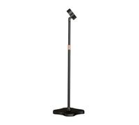 Support Sèche Cheveux Support de Sol Trépied Pince Pivotante Base Large Tube en Acier Solide Angle Ajustable Colonne Télescopique Adapté à Soin Capillaire Salle de Bain Atelier, Noir, 115-165 Cm