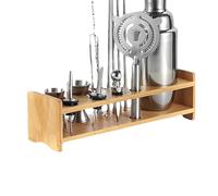 Support shaker à cocktails - En bois 31,2 x 9,5 x 9 cm | Porte-outils Barman avec rangement organisé, arrangement pour mélanger des boissons, affichage de bar, étagère de bar | Kit Barman de qualité