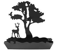 Support Spirale Anti Moustique Métal, Bruleur Spirale Anti-Moustique Arbre et Renne, Support Bobine Moustique, Spirale Anti Moustique Interieur et Exterieur Porte Encens pour Maison Jardin (Noir)