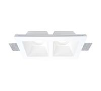 Support Spot Double GU10 LED Carré Blanc 215x118mm