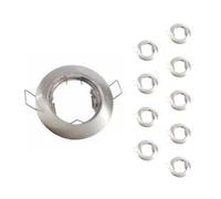 Support Spot Encastrable GU10 Rond en Acier Couleur INOX (Pack de 10) - SILAMP