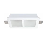 Support Spot GU10 Double LED Carré Blanc ø215mm + vitres opaques