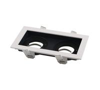 Support Spot GU10 Encastrable Orientable Double Projecteur Blanc/Noir