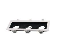 Support Spot GU10 Encastrable Orientable Triple Projecteur Blanc/Noir - SILAMP