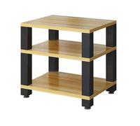 Support stéréo robuste et mobile pour tourne-disque, centre de divertissement, tour de rangement, finition noyer clair, 60 x 48 x 58 cm, idéal pour l'installation d'un home cinéma