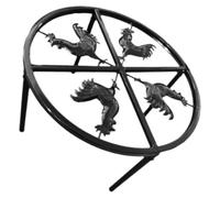 Support Surélevé pour Bol de Poulet en Fer Noir pour Animaux | Porte-bol pour Nourriture, Posture Confortable, Usage Poules et Chats, Accessoire Domestique, Simple et Stable