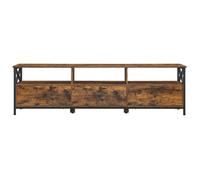Support Télé, Meuble TV Jusqu’à 80 Pouces, Espace de Rangement Généreux, 178 x 40 x 50 cm, Marron et Noir
