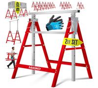 Support télescopique pour échafaudage MASKO® | Socle pliable avec une capacité de charge maximale de 200 kg | Support réglable en hauteur, hauteur de travail minimale/maximale : 800-1300 mm | Échafaud