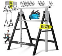 Support télescopique pour échafaudage MASKO® | Socle pliable avec une capacité de charge maximale de 200 kg | Support réglable en hauteur, hauteur de travail minimale/maximale : 800-1300 mm | Échafaud
