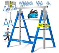 Support télescopique pour échafaudage MASKO® | Socle pliable avec une capacité de charge maximale de 200 kg | Support réglable en hauteur, hauteur de travail minimale/maximale : 800-1300 mm | Échafaud