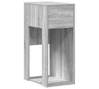 Support tour d'ordinateur avec tiroir 30x44x74 cm Chêne Sonoma gris | Compartiment inférieur ouvert, plateau supérieur pour livres, tiroir pour câbles, surface lisse amovible