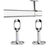 Support Tringle Penderie, 2 Support pour Barre Penderie Ovale, Zinc-Aluum, Support Central Tube pour Armoire