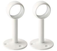 Support Tringle Rideau Plafond en Acier Inoxydable, Support Tringle Penderie pour Tube de rond Ø 25 mm, Blanc Brillant 2 Pcs