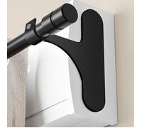 Support Tringle Rideaux Sans Perçage pour Coffre Volet Roulant - Fixation Auto-adhésive Lot de 2 pour Barres 19-28 mm Noir