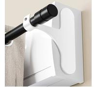 Support Tringle Rideaux Sans Perçage pour Coffre Volet Roulant - Fixation Auto-adhésive Lot de 2 pour Barres 19-28 mm Blanc