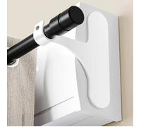 Support Tringle Rideaux Sans Perçage Pour Coffre Volet Roulant - Fixation Auto-Adhésive Lot De 2 Pour Barres 19-28 Mm Métal Rési