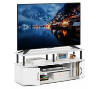 Support TV Furinno Jaya, pour téléviseurs jusqu'à 55 pouces, avec 2 portes, couleur blanche