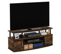 Support TV Furinno Jaya, pour téléviseurs jusqu'à 55 pouces, avec 2 portes, en bois d'œuvre bernstein