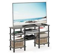 Support TV Furinno Turn-N-Tube, 4 niveaux, finition chêne français