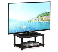 Support TV Furinno Turn-N-Tube, à monter sans outils, sur 2 niveaux, finition noyer foncé