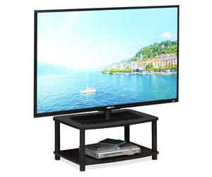 Support TV Furinno Turn-N-Tube, à monter sans outils, sur 2 niveaux, finition noyer foncé