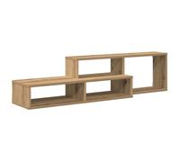 Support TV mural moderne - vidaXL - Bois d'ingénierie - 120x25x28,5 cm - Chêne Artisanal - Étagère intégrée