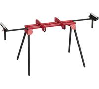 Support universel pour scie circulaire, équipé de roulettes et de bras de support | Couleur : Rouge | Dimensions : 63 x 94 x 76 cm