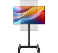 Support universel pour téléviseur - Meuble TV - Centre de divertissement TV - Gestion intégrée des câbles - 44 x 40 x 120 cm - Noir
