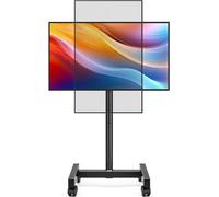Support universel pour téléviseur - Meuble TV - Centre de divertissement TV - Gestion intégrée des câbles - 44 x 40 x 120 cm - Noir