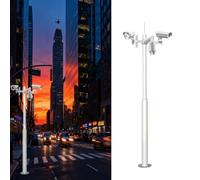 Support universel robuste de 4,5 m pour caméra de sécurité - Cage en acier d'armature durable pour la surveillance résidentielle et commerciale, installation facile, stabilité optimale et ut