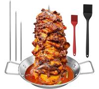 Support vertical pour brochettes - Machine à kebab - Gril vertical - Avec bac de récupération - 3 tailles - Argent