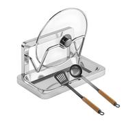 Support vertical pour couvercle de casserole - Présentoir de spatule, cuillère en acier inoxydable, organiseur amovible, plateau d'égouttement, assiette à vaisselle | spatule, plat, assiette, planche