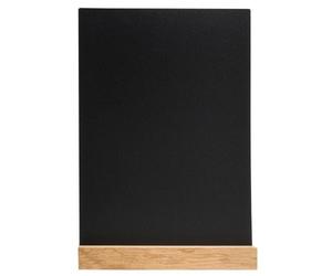 Support visuel vertical ardoise avec socle bois A4 - Noir