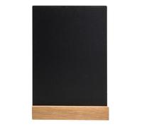 Support visuel vertical ardoise avec socle bois A5 - Noir