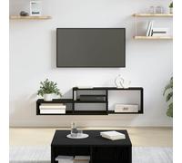 Support TV mural moderne - vidaXL - Bois recyclé - 150x25x28,5 cm - Étagère intégrée - Design gain de place