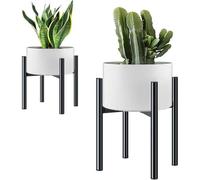 Supports à fleurs métalliques noirs réglables, 20-35 cm, pour l'intérieur et l'extérieur