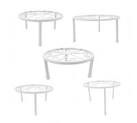 Supports à Fleurs Relaxdays, Set de 5, Ronds et Robustes, H : 8-20 cm, D : 17-30 cm, en Acier décoratif, Blanc.