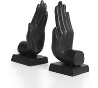Supports à livres en fonte pratiques pour la maison et le bureau - serre-livres décoratifs - sculpture métallique robuste - noir - lot de 2 - décoration pratique en forme de planches