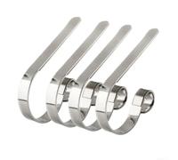 Supports Bas de Noël Métal 4 pour Mantel Supports Bas de Noël(silver) | Métal pour robuste, capacité 10 lbs, pad antidérapant, finition or, design scroll élégant