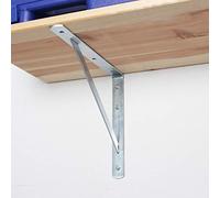 Supports d’étagère PRIOstahl® galvanisés pour charges lourdes - Avec vis et chevilles - 330 x 500 mm - Équerre d’étagère en métal - 1 pièce