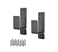 Supports de barricade porte en acier au carbone noir robuste, supports barre sécurité forme U 2 pièces, Glisse en douceur