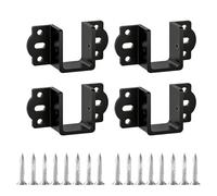 Supports de lit lourds en forme de U, 4 pièces, Black 30MM | Connecteurs de cadre de lit de type lourd, fixation stable et épaisse, connecteurs fixes en bois pour une connexion