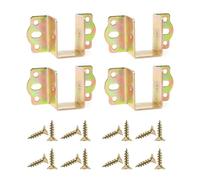 Supports de lit lourds en forme de U, 4 pièces, Copper 50MM | Connecteurs de cadre de lit de type lourd, fixation stable et épaisse, connecteurs fixes en bois pour une connexion