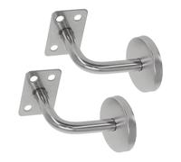 Supports de main courante d'escalier en acier inoxydable | Support incurvé plat argenté : garde-corps de rénovation domiciliaire(Flat support)