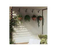 vidaXL Pots de fleurs avec supports et inserts 4 pcs. noir acier