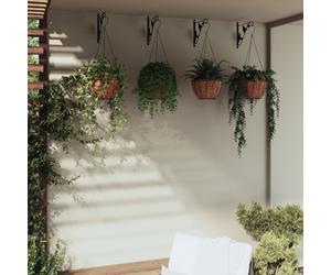 Supports de Panier Suspendu avec Jardinières Jardin 4 pcs Noir Acier vidaXL
