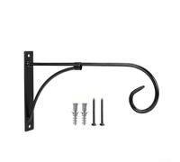 Supports de panier suspendus pour poteaux en béton, crochet mural de jardin en acier au carbone pour suspension de plantes d'extérieur, support sécurisé pour pot de fleurs en cuivre noir bronze (noir)