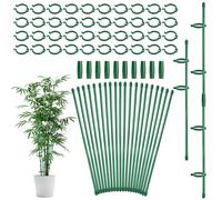 Supports de plantes, 20 pièces, tuteurs de plantes réglables avec clips de fixation