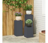 vidaXL Support pour plantes 3 pcs Anthracite Acier