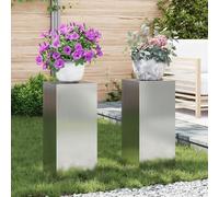 Supports de plantes d'extérieur vidaXL Pilier 2 pcs 24x24x55 cm Acier galvanisé